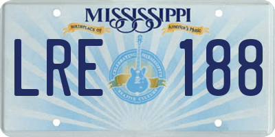 MS license plate LRE188