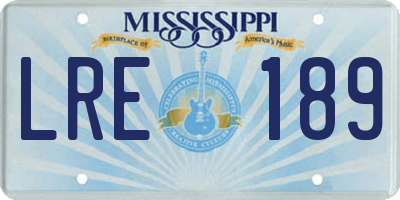 MS license plate LRE189