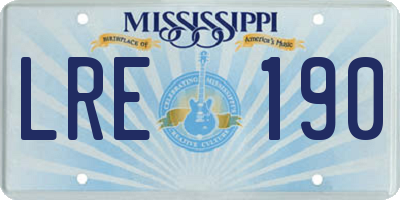 MS license plate LRE190