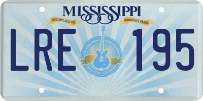 MS license plate LRE195
