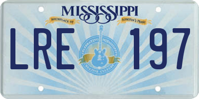 MS license plate LRE197