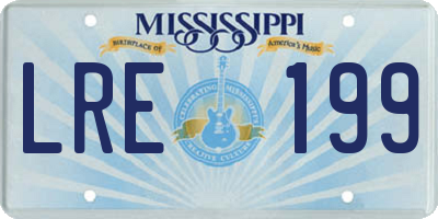 MS license plate LRE199