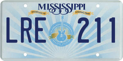 MS license plate LRE211