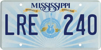 MS license plate LRE240