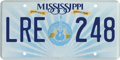 MS license plate LRE248