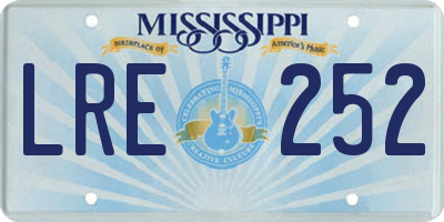 MS license plate LRE252