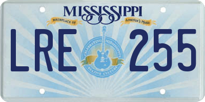 MS license plate LRE255