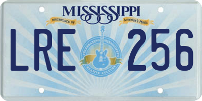 MS license plate LRE256
