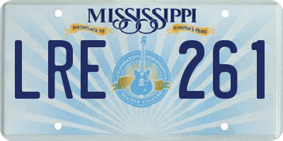MS license plate LRE261