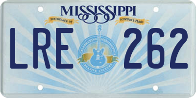 MS license plate LRE262