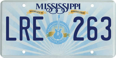 MS license plate LRE263