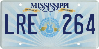 MS license plate LRE264