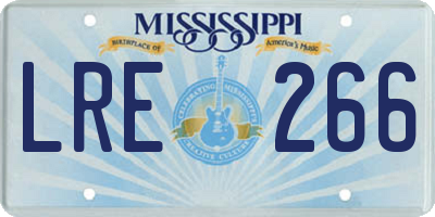 MS license plate LRE266