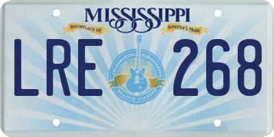 MS license plate LRE268