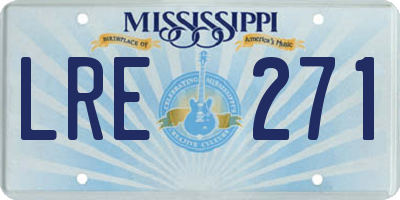 MS license plate LRE271