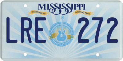 MS license plate LRE272