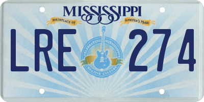 MS license plate LRE274