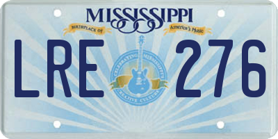 MS license plate LRE276
