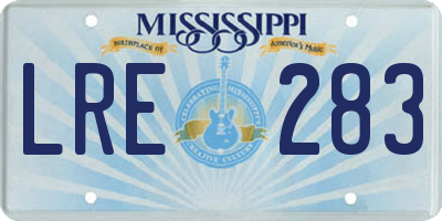 MS license plate LRE283