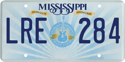 MS license plate LRE284