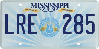 MS license plate LRE285