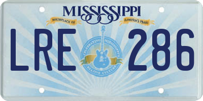 MS license plate LRE286