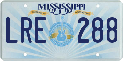 MS license plate LRE288