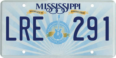 MS license plate LRE291