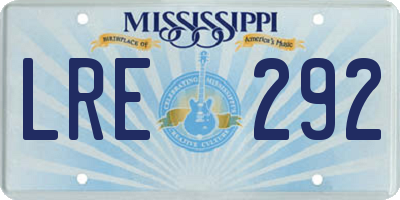 MS license plate LRE292