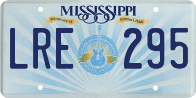 MS license plate LRE295