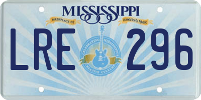 MS license plate LRE296
