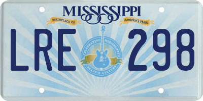 MS license plate LRE298
