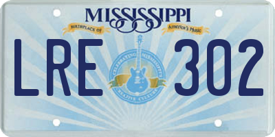 MS license plate LRE302