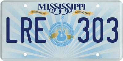MS license plate LRE303
