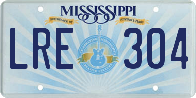 MS license plate LRE304