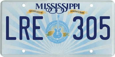 MS license plate LRE305