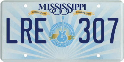 MS license plate LRE307