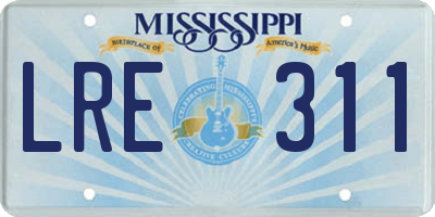 MS license plate LRE311