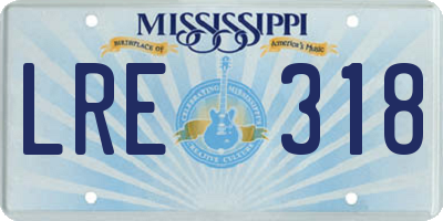 MS license plate LRE318