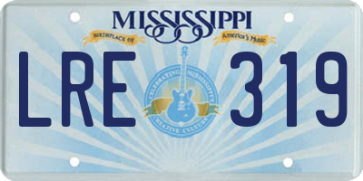 MS license plate LRE319