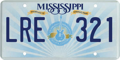 MS license plate LRE321