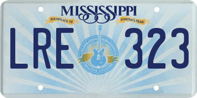 MS license plate LRE323