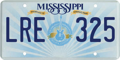 MS license plate LRE325