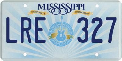 MS license plate LRE327