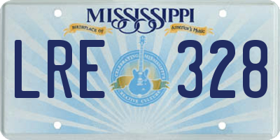 MS license plate LRE328