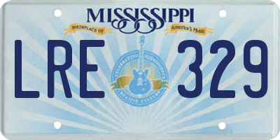 MS license plate LRE329