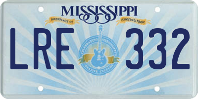 MS license plate LRE332