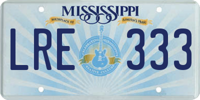 MS license plate LRE333