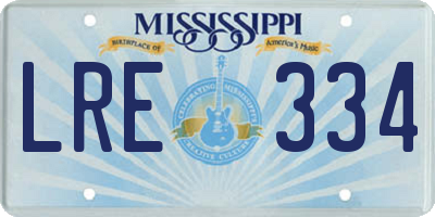 MS license plate LRE334