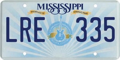 MS license plate LRE335